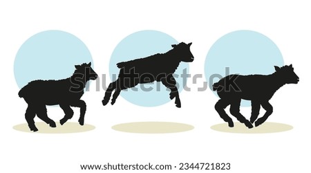 Hand Drawn Lamb Silhouette Illustration Vector Illustration In Flat Style. Royalty-Free Stock Photo #2344721823