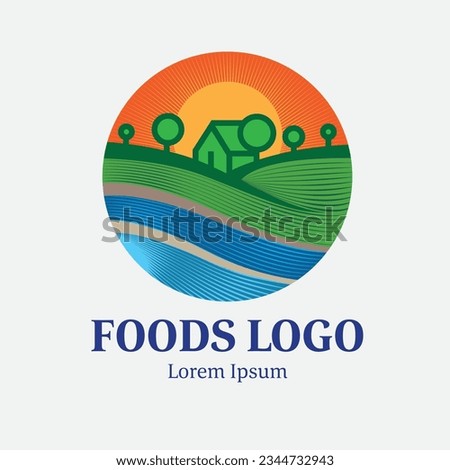 Vintage Organic Farming Label. Editable vector illustration with clipping mask and transparency in retro