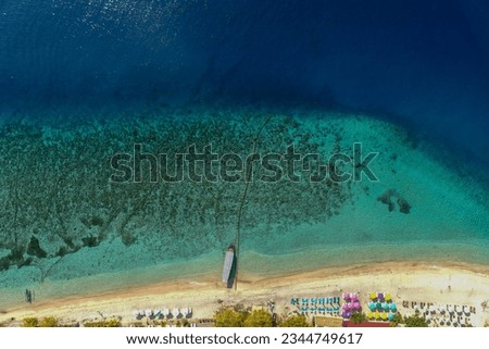 aerial view of gili island indonesia