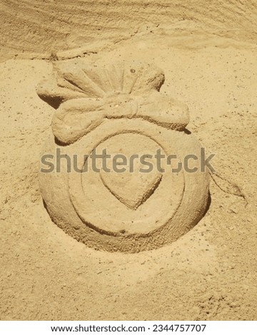 Sand Beach Picture, Romantic Love Heart