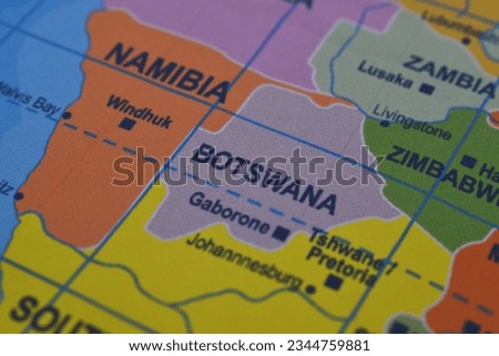 macro view of a political map of Africa
