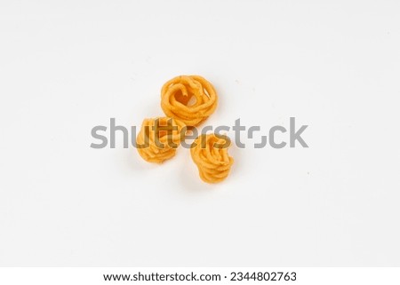 MURUKKU, Small spiral murukku which is very spicy and tasty, isolated images with white background.