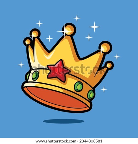 Crown icon cartoon vector illustration
