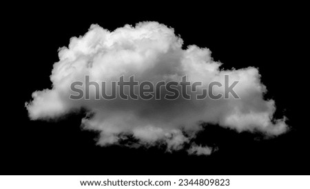 Collections of separate white clouds on a black background have real clouds. White cloud isolated on a black background realistic cloud. white fluffy cumulus cloud isolated cutout on black background Royalty-Free Stock Photo #2344809823