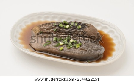 Japanese side dish. Boiled eggplant.