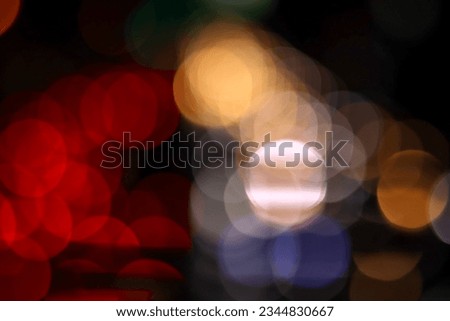 Bokeh blurred images from car lights at night, beautiful colors.