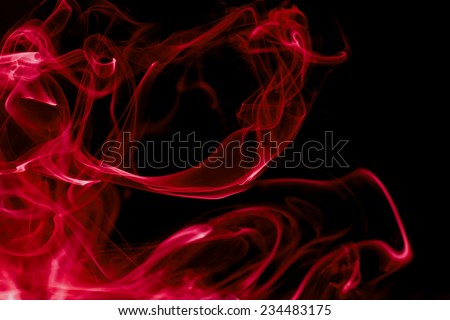 red smoke on black background  use for chinese newyear or halloween or valentine