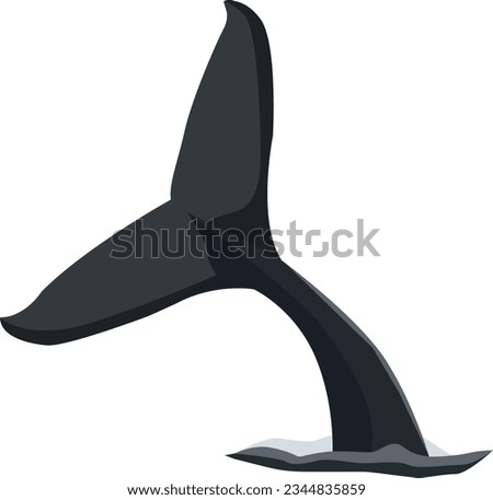the tail of a whale in the water, drawn Royalty-Free Stock Photo #2344835859