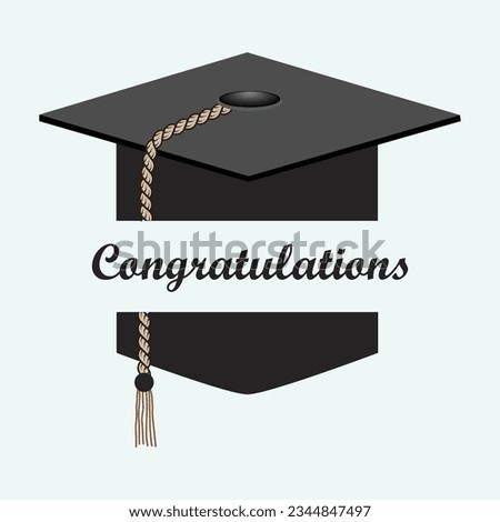 Graduation hat vector isolated illustration.
