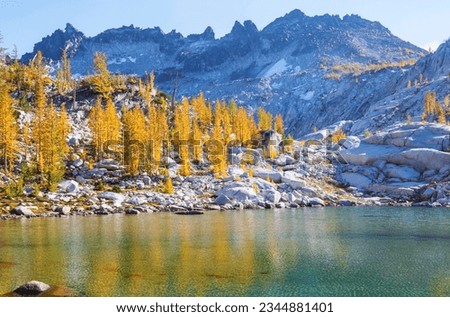 Beautiful Alpine lakes wilderness area  in Washington, USA Royalty-Free Stock Photo #2344881401