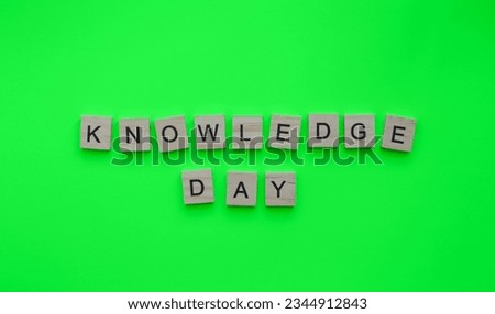 September 1, Knowledge Day, Back to school, minimalistic banner with the inscription in wooden letters on a green background