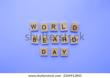 September 2, World Beard Day, minimalistic banner with the inscription in wooden letters