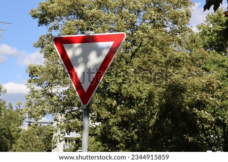 traffic sign, secondary road sign, red sign, triangular, traffic road, street, street sign