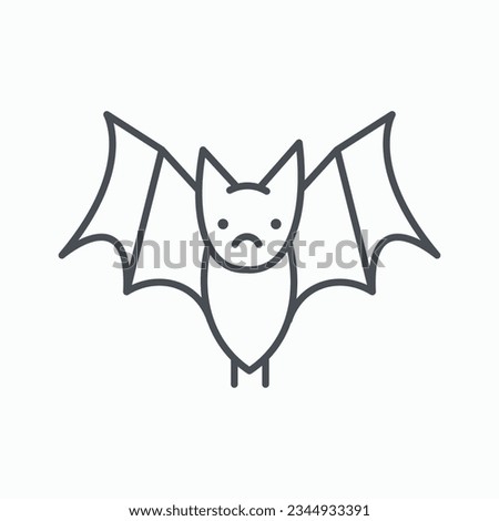 Bat animal outline vector icon. Halloween and holiday, flying animal. Isolated vector illustration