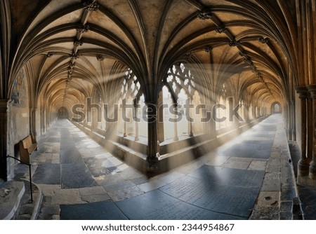 Norwich Cathedral in sunshine during July   Royalty-Free Stock Photo #2344954867