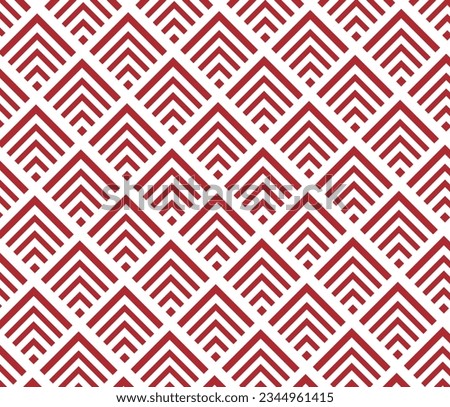 
Japanese seamless pattern in oriental geometric traditional style. 3D festive ornament for lunar chinese new year decoration. Red abstract asian vector creative motif