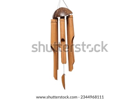 Wooden wind chime isolated on a white background. Royalty-Free Stock Photo #2344968111