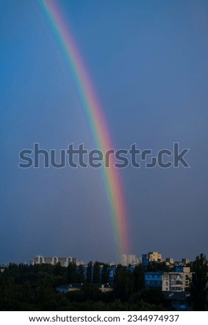 rainbow in the sky after the rain