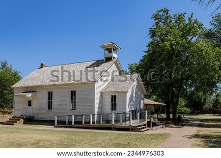 Sunny exterior view of the Cherokee Strip Museum at Oklahoma Royalty-Free Stock Photo #2344976303