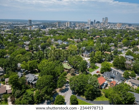 Aerial view of the Tulsa cityscape at Oklahoma