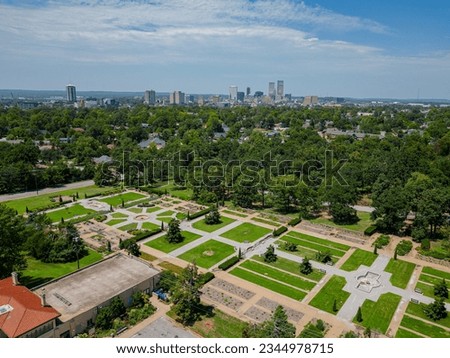 Aerial view of the Woodward Park and Tulsa cityscape at Oklahoma