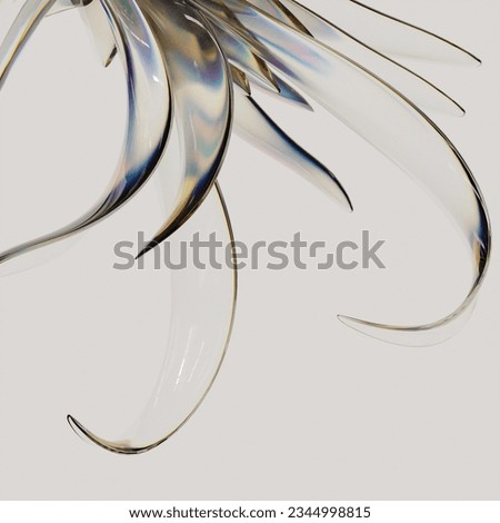 Abstract 3D Art With Iridescent Material