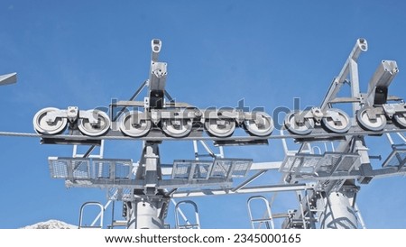 Alpine Skiing Resort Gondola Lift Cable Car Drive Pole Royalty-Free Stock Photo #2345000165