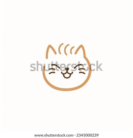 Dog, cat, animal head, simple icon, illustration graphic vector in the white background, happy, tounge, paws, eyes, ears, very adorable and cute