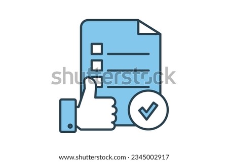 Approval Icon. Icon related to survey. flat line icon style. Simple vector design editable Royalty-Free Stock Photo #2345002917