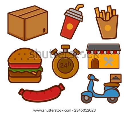 Vector food delivery doodle illustration