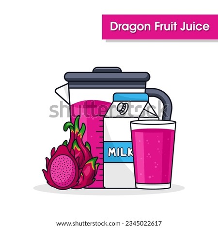 Dragon fruit juice drink background design illustration for label product, shop logo, stamp, banner, and more