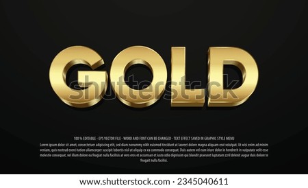 Gold editable text effect with 3d style use for logo and business brand Royalty-Free Stock Photo #2345040611