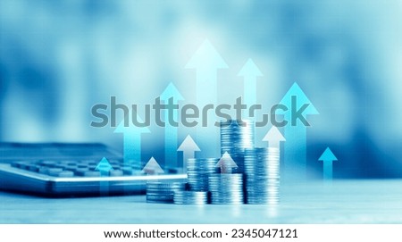 Stock market or forex trading graph and candlestick chart suitable for financial investment concept. Economy trends background for business idea and all art work design Royalty-Free Stock Photo #2345047121