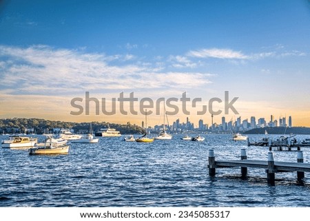Cityscape of Sydney CBD in the morning,see from Watson Bay