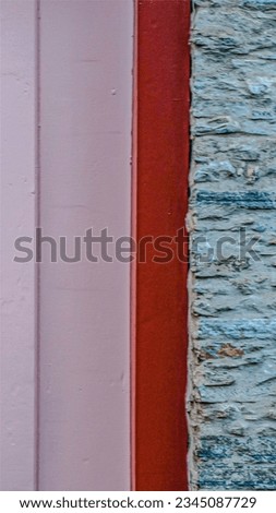 wallpaper with wooden old door and stone brick wall
