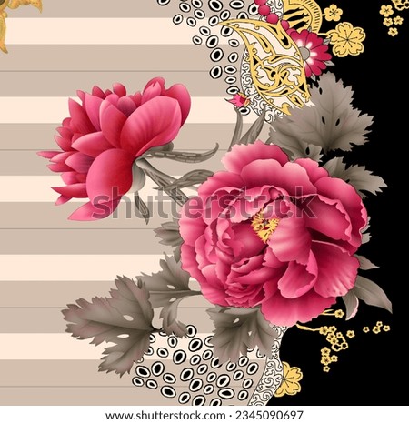 Digital draw flower and textile designes