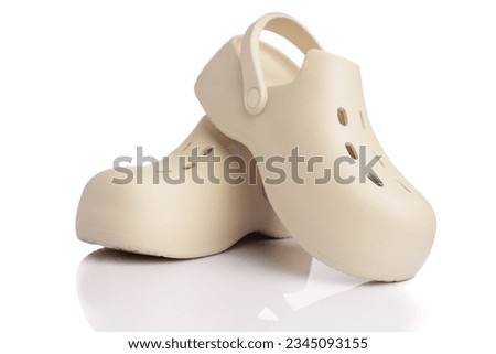 Rubber sandals isolated on white background