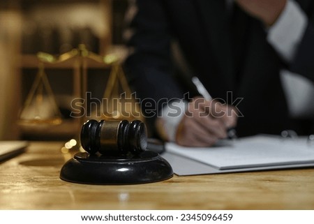 Lawyers having  Concepts of  Legal services at the law office work Legal advice online on computer labor law