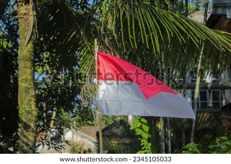 Indonesiaan flag waving in the in Indonesia 