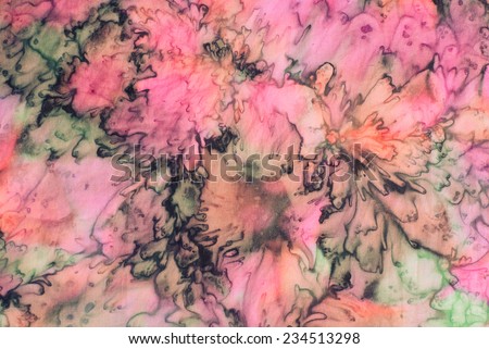 colorful abstract background tie dye techniqe on silk fabric 