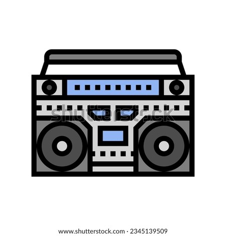 boombox retro music color icon vector. boombox retro music sign. isolated symbol illustration Royalty-Free Stock Photo #2345139509