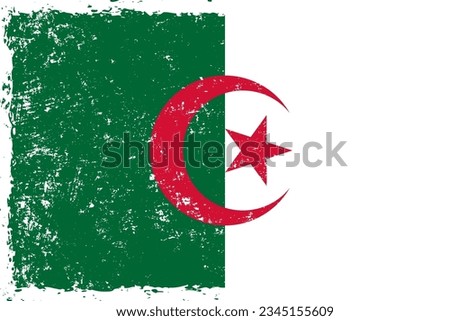 Algeria flag grunge distressed style