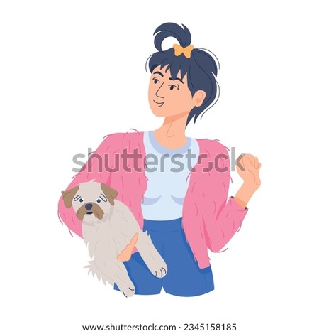 Flat illustration of dog pet  