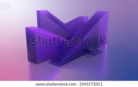 3D illustration of a labyrinth with intricate stairs