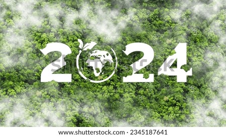 New Goals, Plans and Visions for Next Year 2024. Sustainable environment development goals, green business, ESG, Co2, SDGs, and NetZero Concept. World Environment Day. Save Earth.  Royalty-Free Stock Photo #2345187641