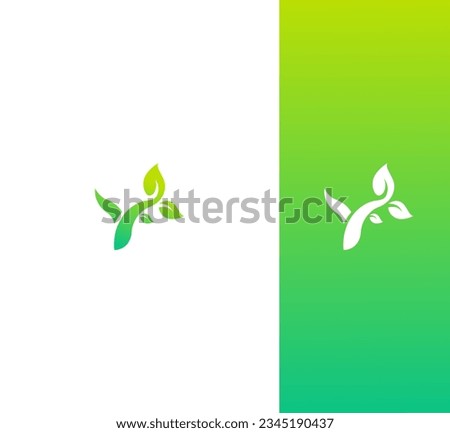 ECO, Tree, Plant, Green Leaf  letter Y logo design. Simple application icon.
