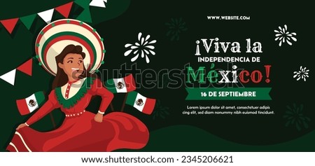 Mexico independence day background. Mexican independence day celebration. September 16. vector illustration. Poster, Banner, greeting card. Happy Independence Day of Mexico. Waving Mexican flag. Royalty-Free Stock Photo #2345206621