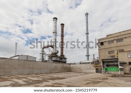 Power plant and chimneys . Industrial landscape. High quality photo