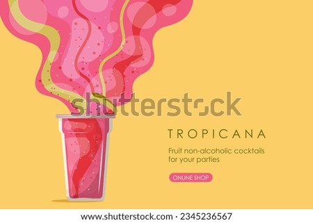 Vector illustration. Cocktail party, menu, invitation, juice, advertising banner. Refreshing drinks Royalty-Free Stock Photo #2345236567
