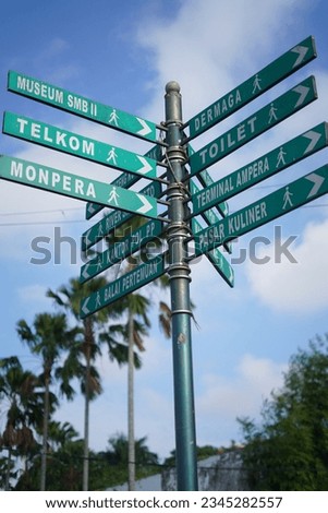 Street walk sign at palembang city